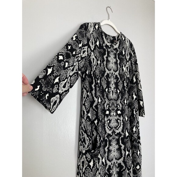 J. McLaughlin Catalyst Snake Python Sheath Dress 3/4 Sleeve XL Pockets - Picture 2 of 10